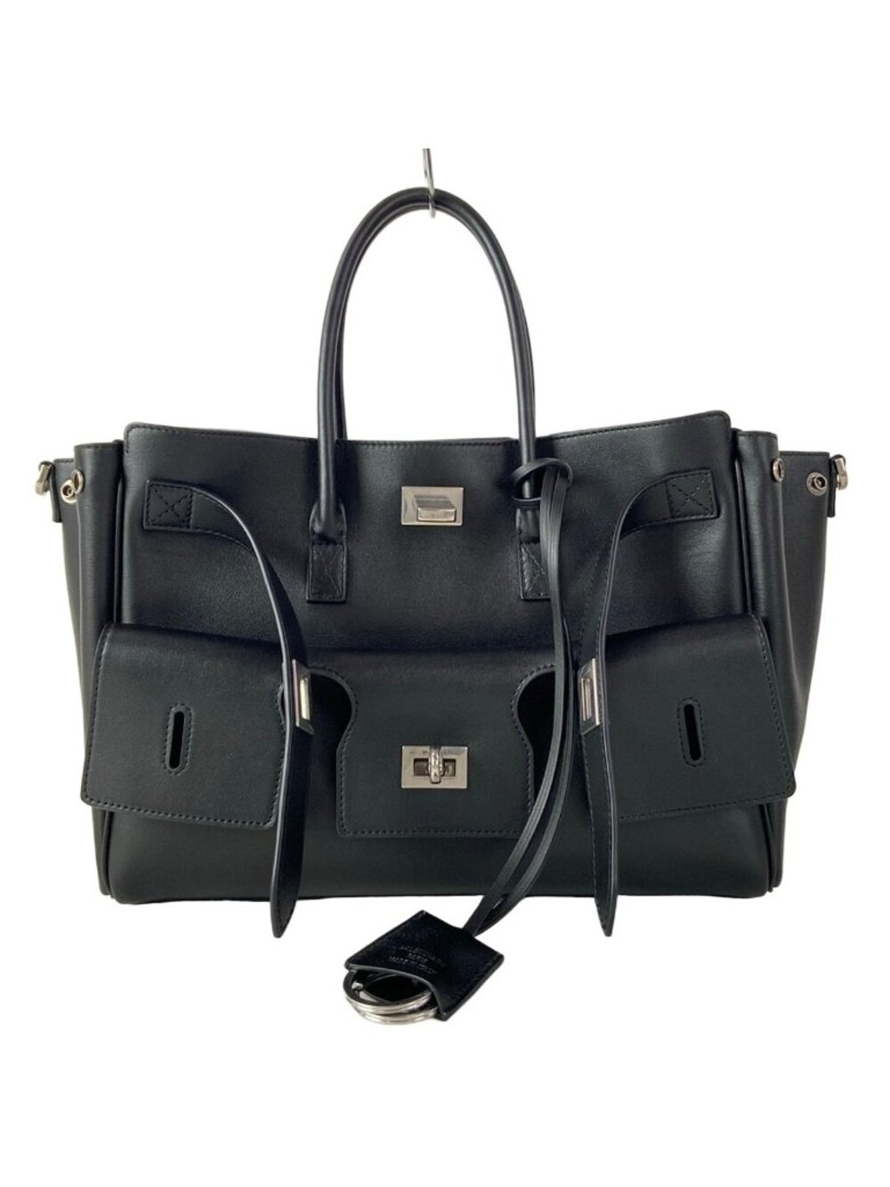 Balenciaga Tote Bag Bel Air Carryall Black Leather